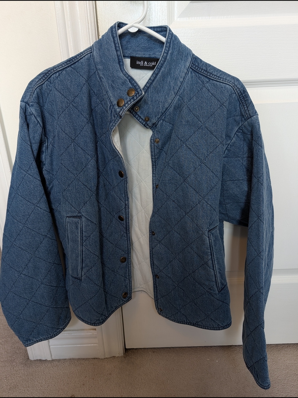 Women's Indi & Cold Quilted Denim Jacket - Blue